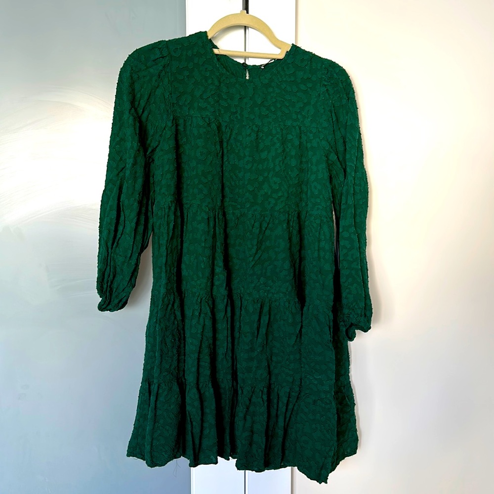 Dark green mini dress